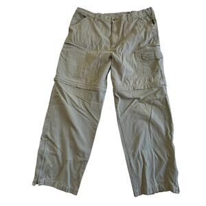 Convertible Cargo Hiking Pants Khaki Cotton Zip-Off Size 36x30